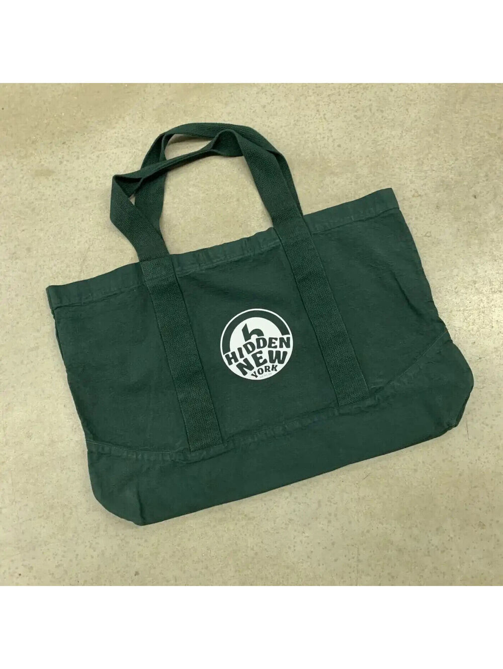 HIDDEN NY Tote Bag Green Canvas NEW